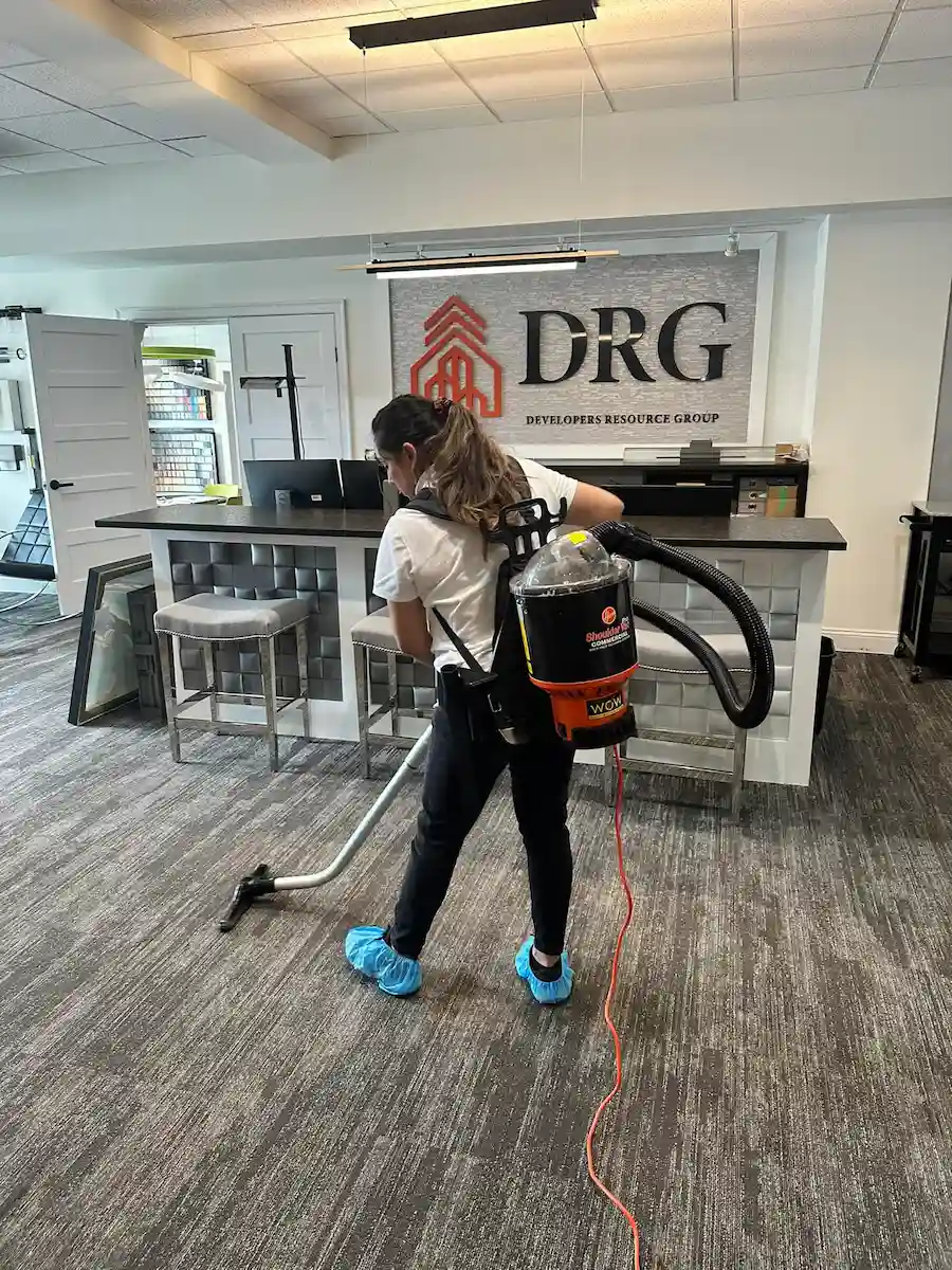 Professional commercial cleaning team at work in Bridgewater NJ office
